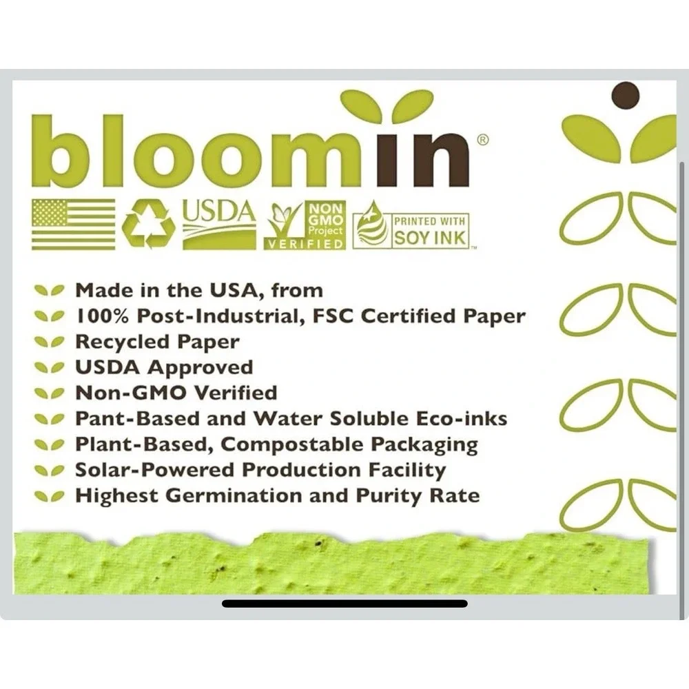 Bloomin Seeds N' Greetings Cards - Handmade Seed Paper - Happy Holidays (8 Pack)